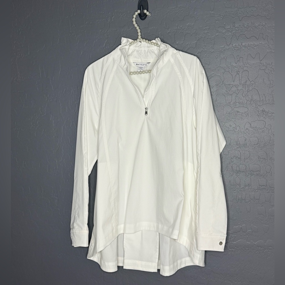 New Athleta White Long sleeve A Line Top
